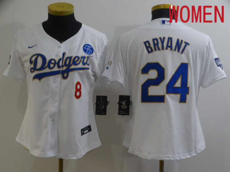 Women Los Angeles Dodgers #24 Bryant White Game 2021 Nike MLB Jersey